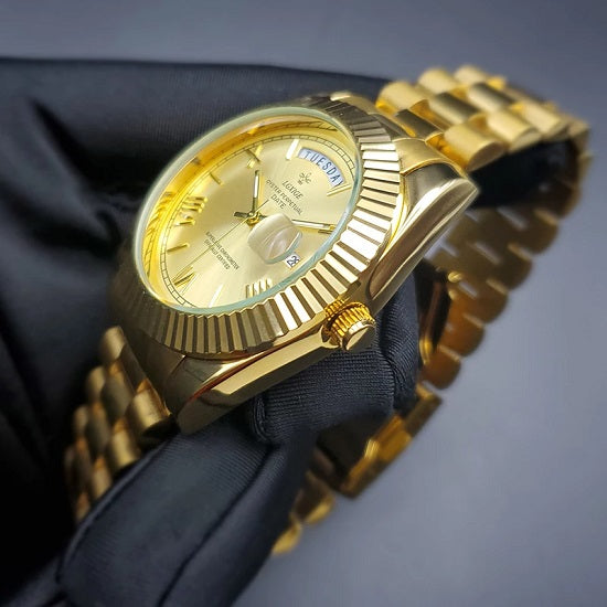 President Luxury Anti Fog Quartz Chronograph Waterproof Week and Day Display Watches for Man