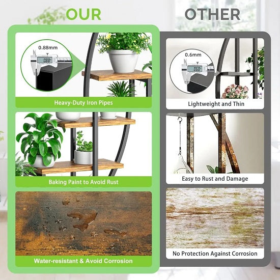 Half-Moon Shape 6 Tiered Rack Stand for Indoor and Outdoor