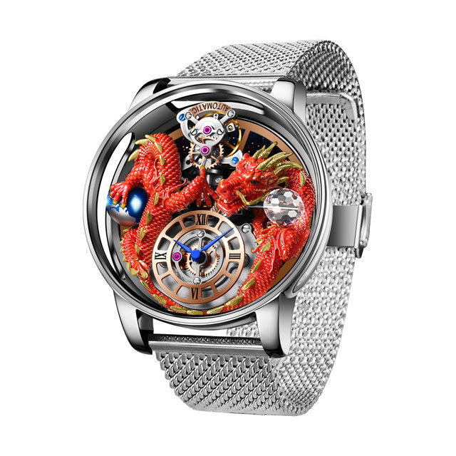 Dragon Celestial 3D Body Diamond Sports Quartz Mineral Tempered Glass Luminous Waterproof Watch For Men By Pindu
