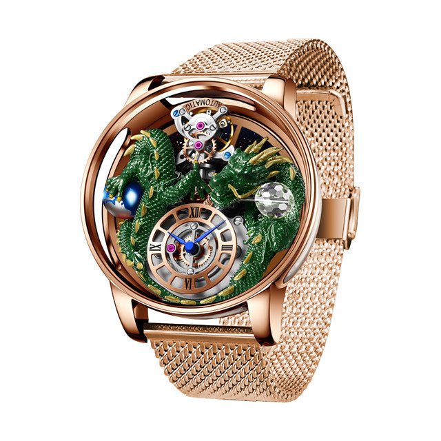 Dragon Celestial 3D Body Diamond Sports Quartz Mineral Tempered Glass Luminous Waterproof Watch For Men By Pindu