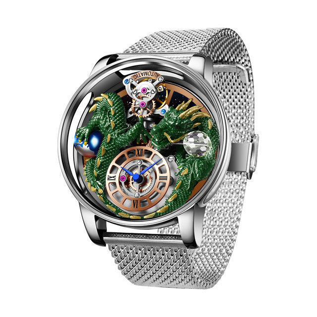 Dragon Celestial 3D Body Diamond Sports Quartz Mineral Tempered Glass Luminous Waterproof Watch For Men By Pindu