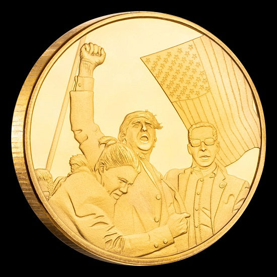 Trump 2024 Assassination Attempt Coin with American Eagle