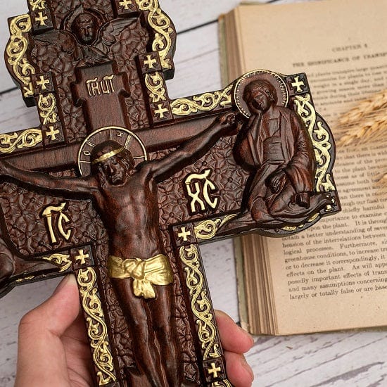 ALDO Artwork> Sculptures & Statues Crucifix INRI Christian Catholic Jesus Crucifixion Scene Wood Hand Carved Statue (Copy)