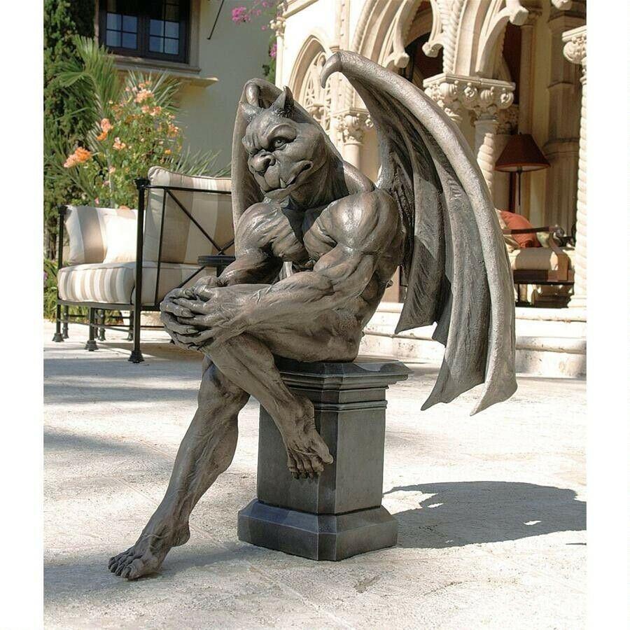 ALDO Artwork Sculptures & Statues Medieval Gargoyle Thinker Garden Statue