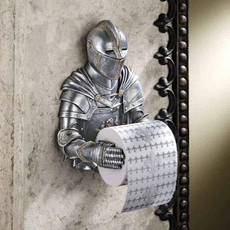 ALDO Bathroom Accessories > Toilet Paper Holders Medieval Statue Italian Knight Toilet Paper Roll Holder Bathroom Wall Mounted