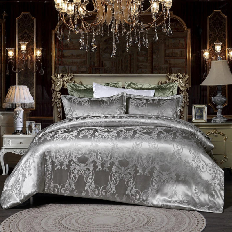 ALDO Bedding >Comforters & Sets Gray / 200x230cm Luxury Gray Palace Quilt Duvet Bedding Set & Pillowcases