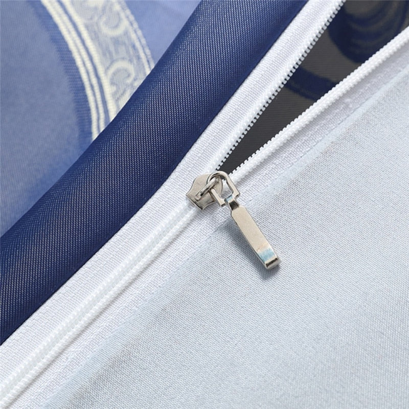 ALDO Bedding >Comforters & Sets Luxury Blue Palace Quilt Duvet Bedding Set & Pillowcases