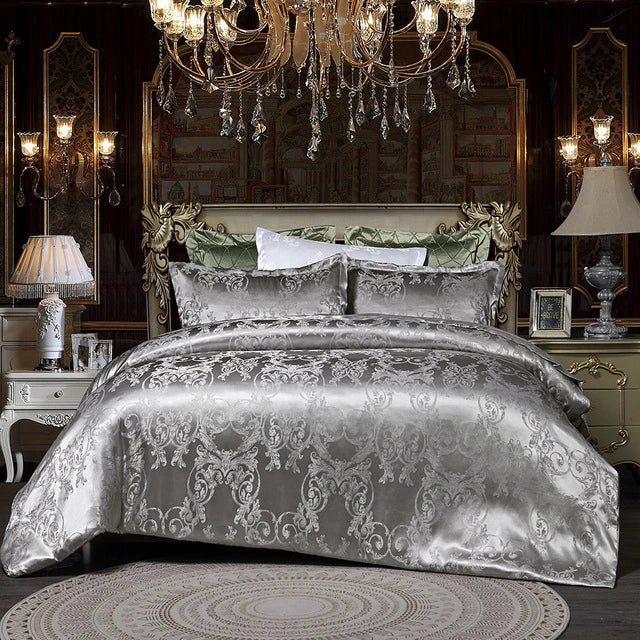 ALDO Bedding >Comforters & Sets Luxury Gray Palace Quilt Duvet Bedding Set & Pillowcases