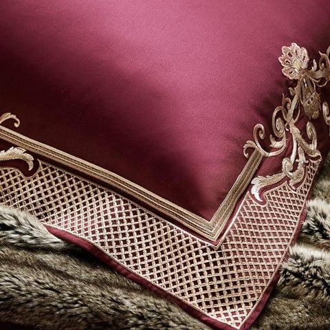 ALDO Bedding >Comforters & Sets Persian Royal Maroon Style Luxury Duvet Set 100% Egyptian Cotton With Golden Embroidery