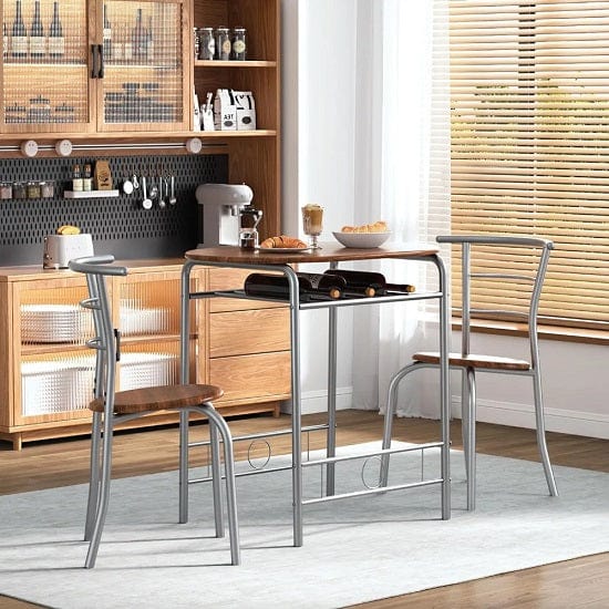 ALDO Chairs 3 Pieces Dining Set for 2 Small Kitchen Wood Table and Two Chairs