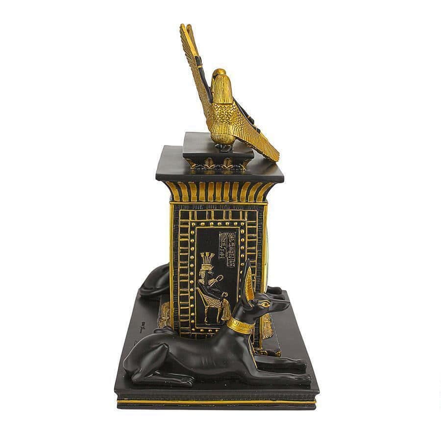 ALDO Clocks Egyptian Temple of God Anubis Sculptural Desktop Clock