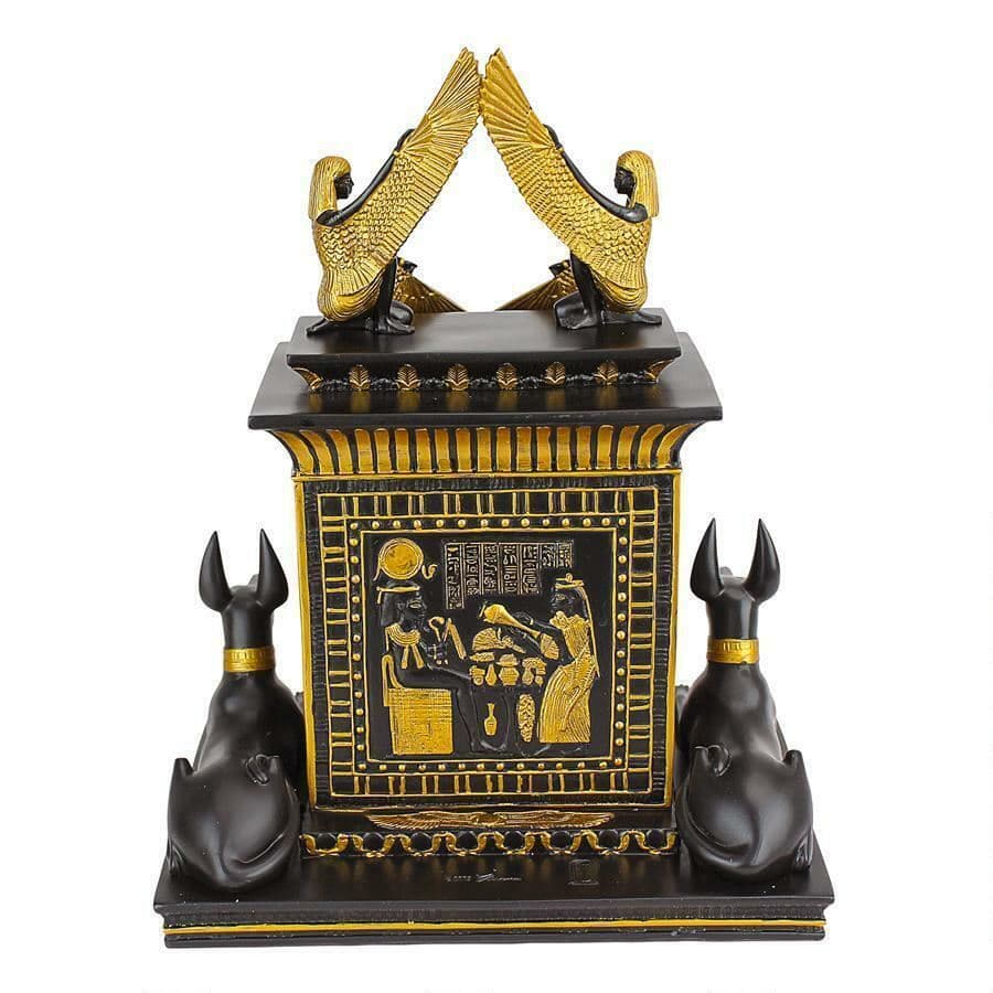 ALDO Clocks Egyptian Temple of God Anubis Sculptural Desktop Clock