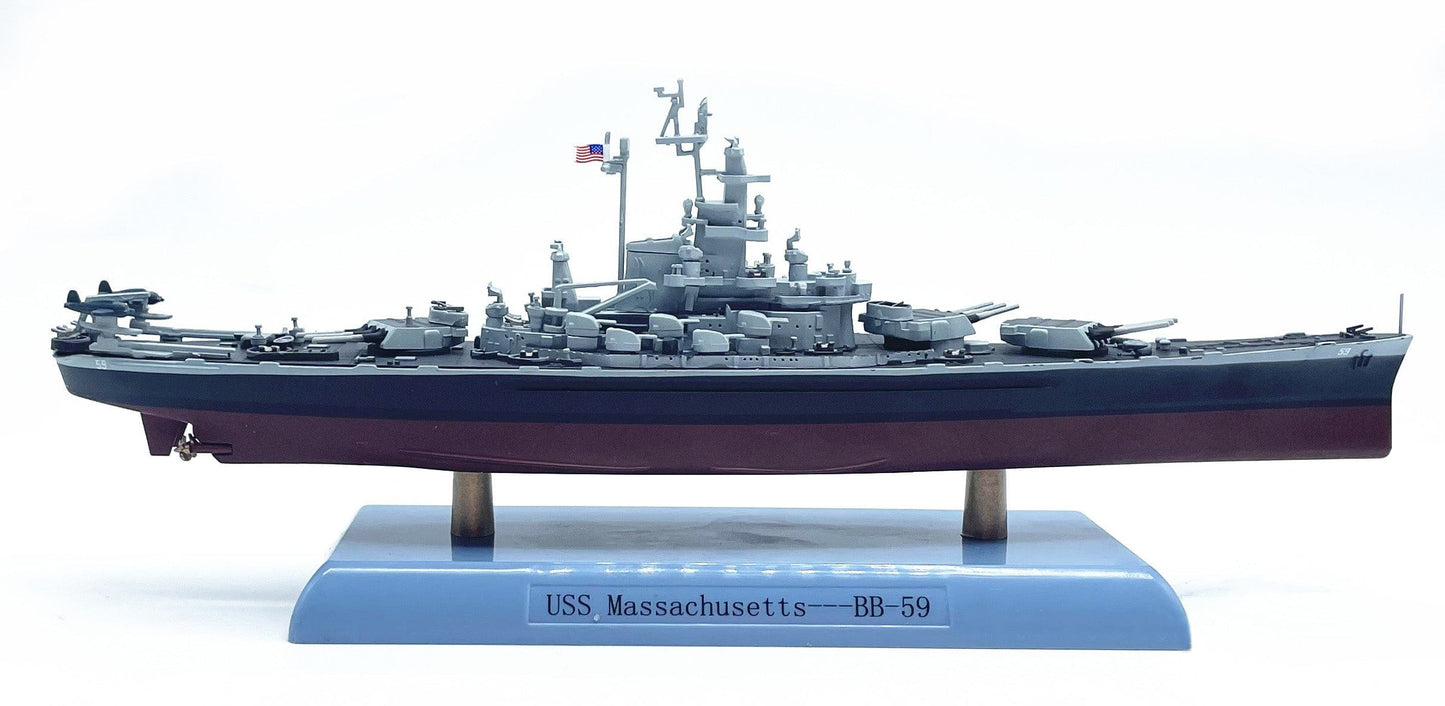 ALDO Creative Arts Collectibles Scale Model 16"Long x 3"Wide / NEW / diecast metal US Navy Battleship MassachusettsBB-59 Desk Display WWII Ship Diecast Model