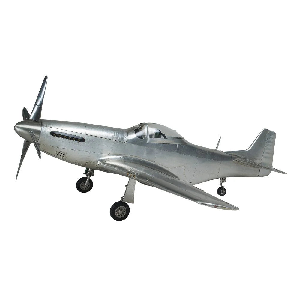 ALDO Creative Arts Collectibles Scale Model Airplane U.S. Air Force P-51 Mustang WWII Fighter Deck Top Aluminum Model