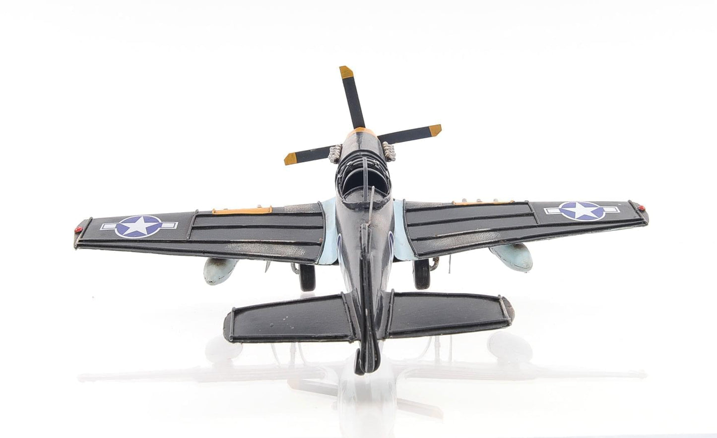 ALDO Creative Arts Collectibles Scale Model Airplane U.S. Air Force P-51 Mustang WWII Fighter Deck Top Metal Model
