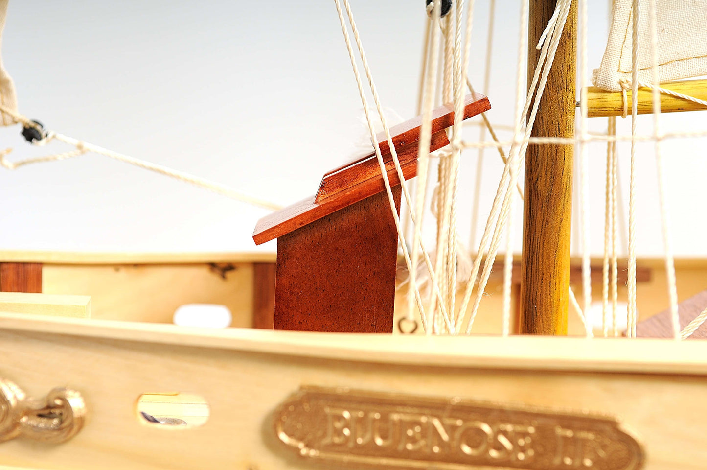 ALDO Creative Arts Collectibles Scale Model Bluenose II Painted Racing Yacht Sailboat Medium Wood Model Ship