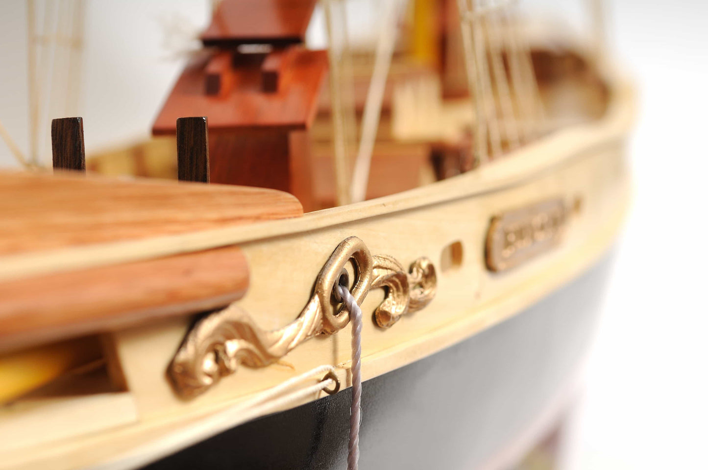 ALDO Creative Arts Collectibles Scale Model Bluenose II Painted Racing Yacht Sailboat Medium Wood Model Ship