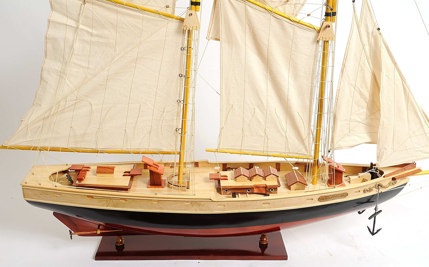 ALDO Creative Arts Collectibles Scale Model Bluenose II Painted Racing Yacht Sailboat Medium Wood Model Ship