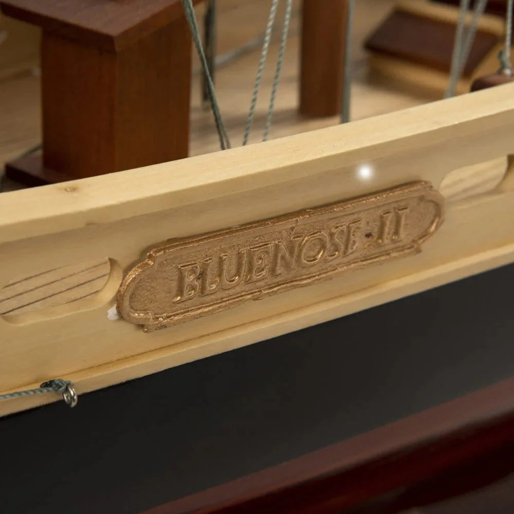 ALDO Creative Arts Collectibles Scale Model Bluenose II Painted Racing Yacht Sailboat Wood Ship Model by Authentic Models