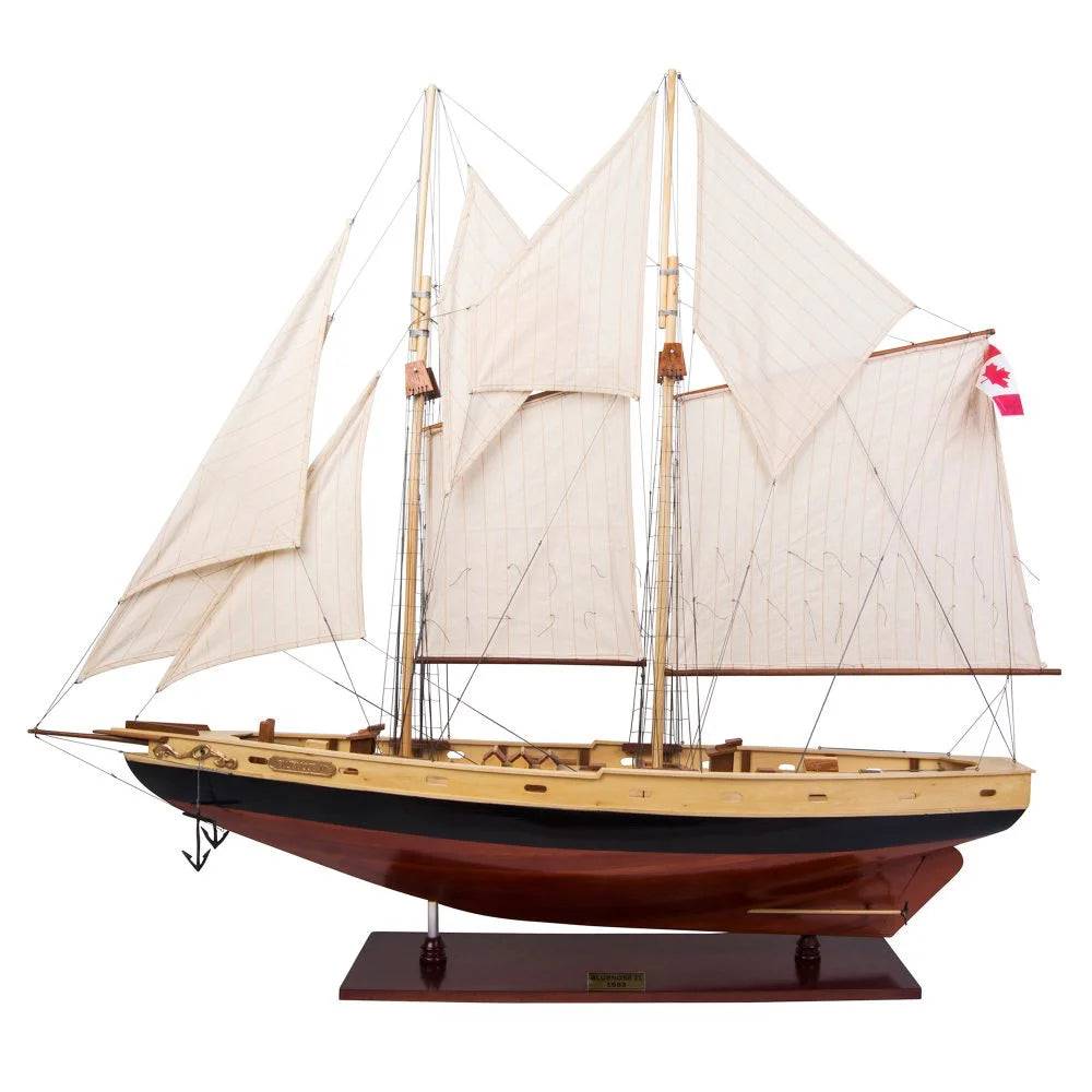 ALDO Creative Arts Collectibles Scale Model Bluenose II Painted Racing Yacht Sailboat Wood Ship Model by Authentic Models