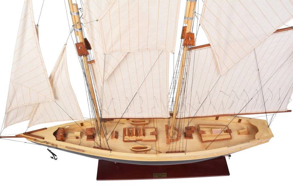 ALDO Creative Arts Collectibles Scale Model Bluenose II Painted Racing Yacht Sailboat Wood Ship Model by Authentic Models