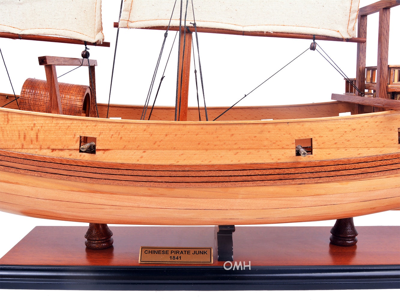 ALDO Creative Arts Collectibles Scale Model Chinese Junk Sailboat Natural Finish Boat Medium Model Assembled