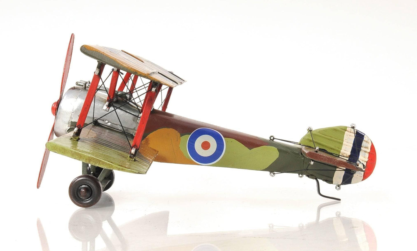 ALDO Creative Arts >Collectibles> Scale Model L: 10.25 W: 14 H: 6.5 Inches / NEW / Iron Airplane British First World War Single Seat Biplane Metal Model