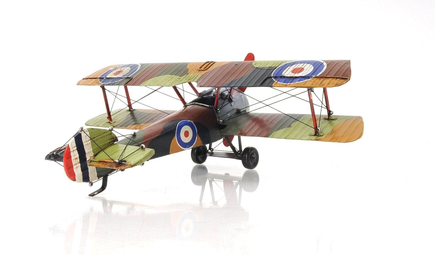 ALDO Creative Arts >Collectibles> Scale Model L: 10.25 W: 14 H: 6.5 Inches / NEW / Iron Airplane British First World War Single Seat Biplane Metal Model