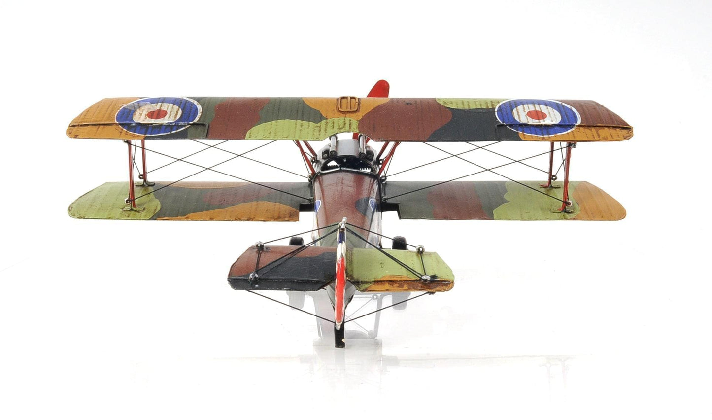 ALDO Creative Arts >Collectibles> Scale Model L: 10.25 W: 14 H: 6.5 Inches / NEW / Iron Airplane British First World War Single Seat Biplane Metal Model
