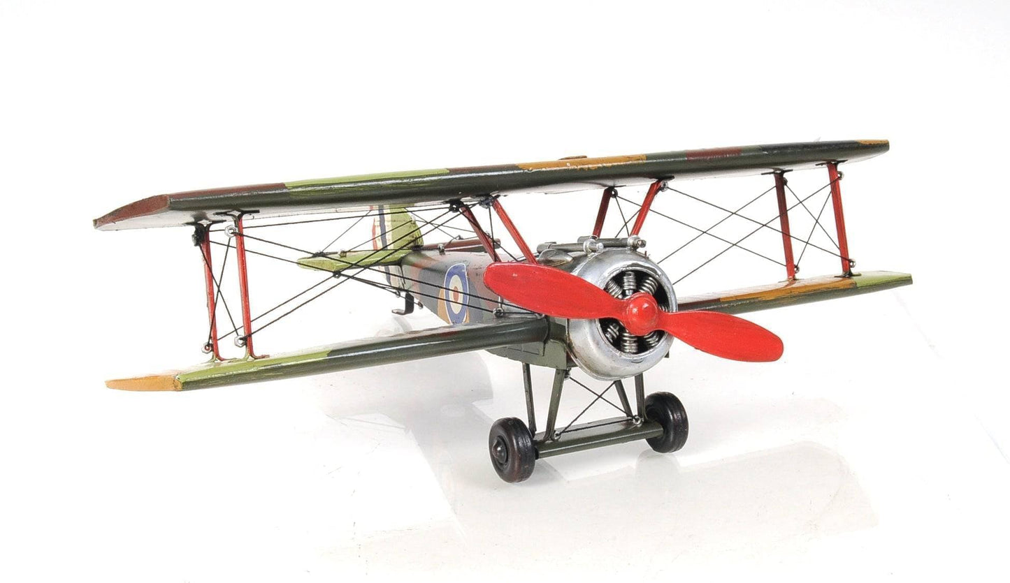ALDO Creative Arts >Collectibles> Scale Model L: 10.25 W: 14 H: 6.5 Inches / NEW / Iron Airplane British First World War Single Seat Biplane Metal Model