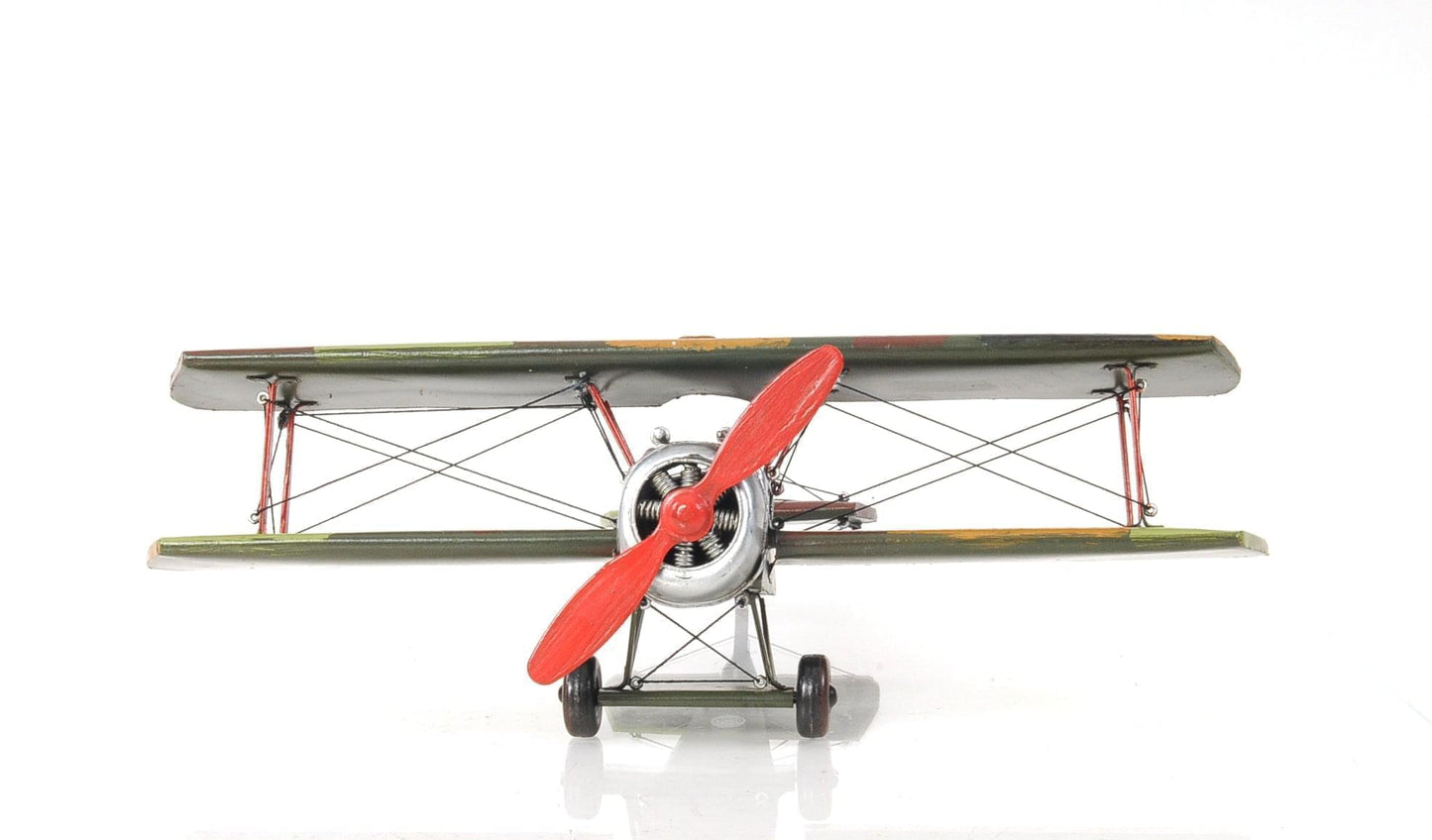 ALDO Creative Arts >Collectibles> Scale Model L: 10.25 W: 14 H: 6.5 Inches / NEW / Iron Airplane British First World War Single Seat Biplane Metal Model