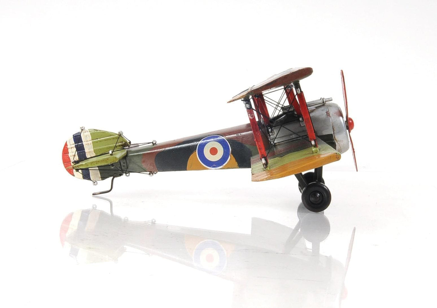 ALDO Creative Arts >Collectibles> Scale Model L: 10.25 W: 14 H: 6.5 Inches / NEW / Iron Airplane British First World War Single Seat Biplane Metal Model