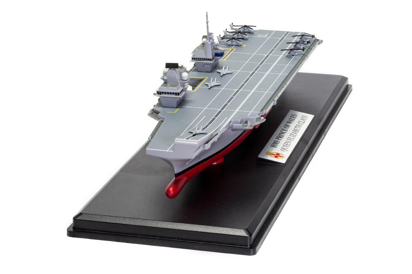 ALDO Creative Arts Collectibles Scale Model NEW / wood and resin HMS Royal Navy Prince Of Wales Queen Elizabeth-Class Aircraft Carriers With Display Cabinet