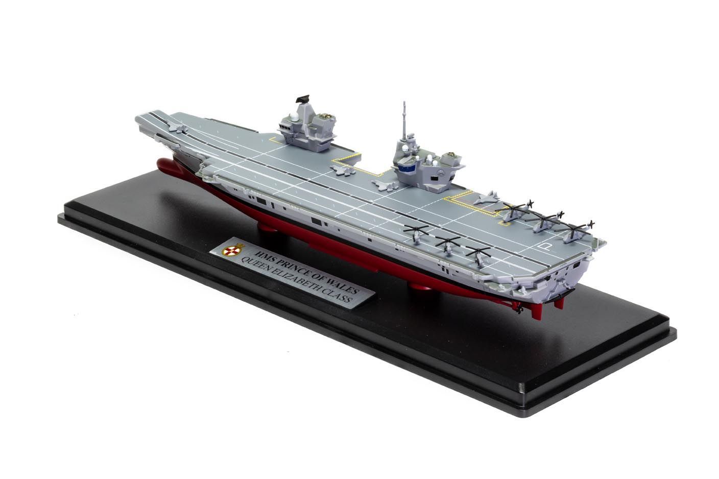 ALDO Creative Arts Collectibles Scale Model NEW / wood and resin HMS Royal Navy Prince Of Wales Queen Elizabeth-Class Aircraft Carriers With Display Cabinet