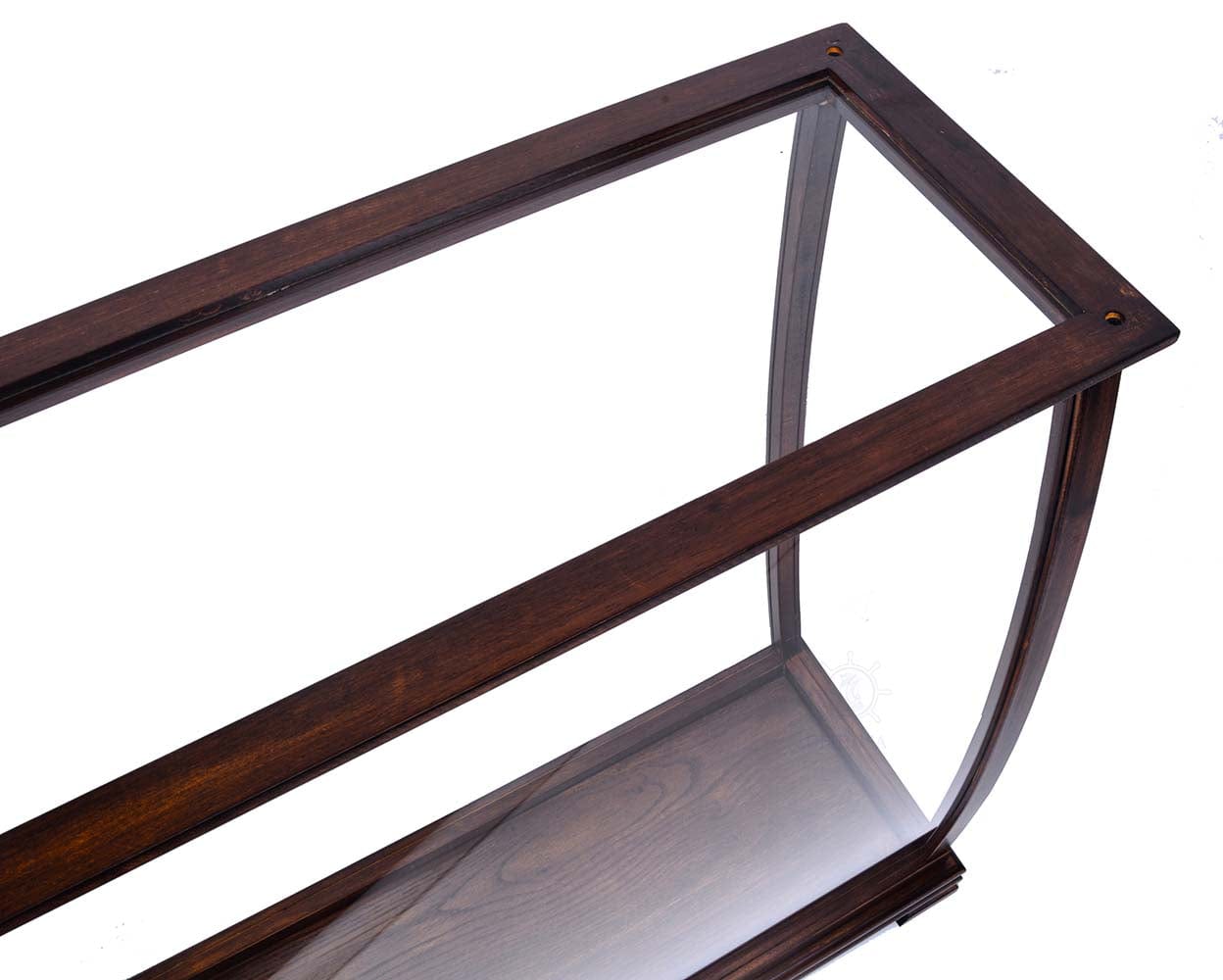 ALDO Creative Arts Collectibles Scale Model Outside: L: 34 W: 13 H: 31.5 Inches / Inside: L: 32.5 x W: 12 x H: 29 inches. / NEW / Wood with plexiglass panels Display Case Cabinet Table Top For Midsize Tall Ship Yacht Boat Models With Plexiglass Panels