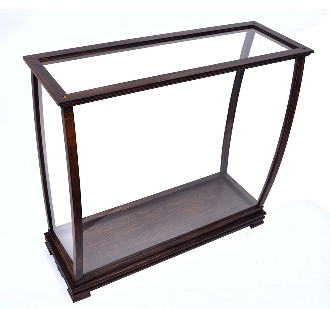 ALDO Creative Arts Collectibles Scale Model Outside: L: 34 W: 13 H: 31.5 Inches / Inside: L: 32.5 x W: 12 x H: 29 inches. / NEW / Wood with plexiglass panels Display Case Cabinet Table Top For Midsize Tall Ship Yacht Boat Models With Plexiglass Panels