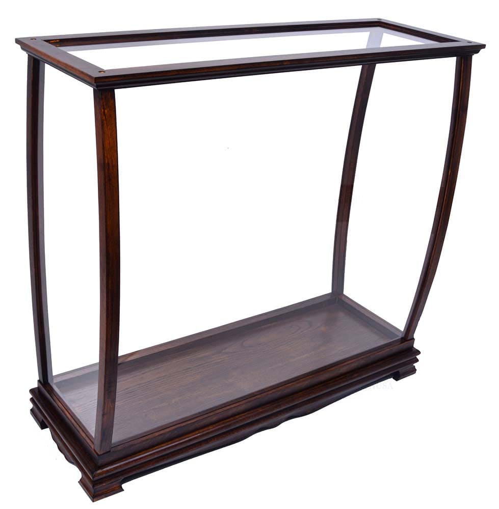 ALDO Creative Arts Collectibles Scale Model Outside: L: 34 W: 13 H: 31.5 Inches / Inside: L: 32.5 x W: 12 x H: 29 inches. / NEW / Wood with plexiglass panels Display Case Cabinet Table Top For Midsize Tall Ship Yacht Boat Models With Plexiglass Panels