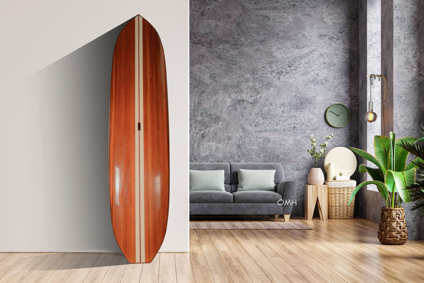 ALDO Creative Arts Collectibles Scale Model Real Fully Functional Paddle Board in Classic Cedarwood Real Wood 11feet with 1 fin