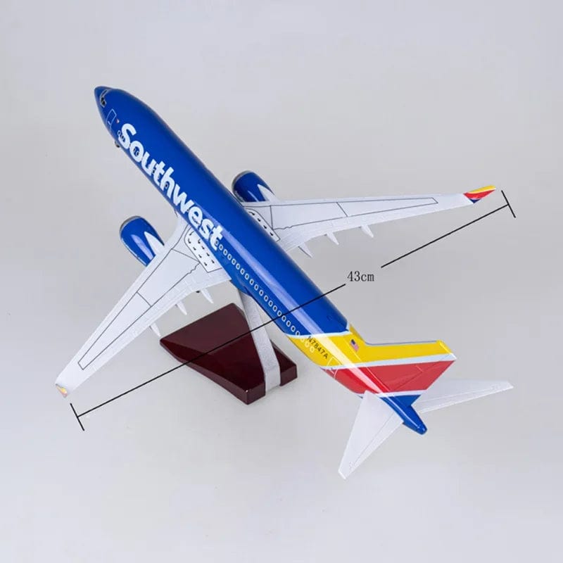 ALDO Creative Arts Collectibles Scale Model Southwest Airlines Boeing 737-700 B737-700 Model Aircraft With Landing Gears and LED Lights