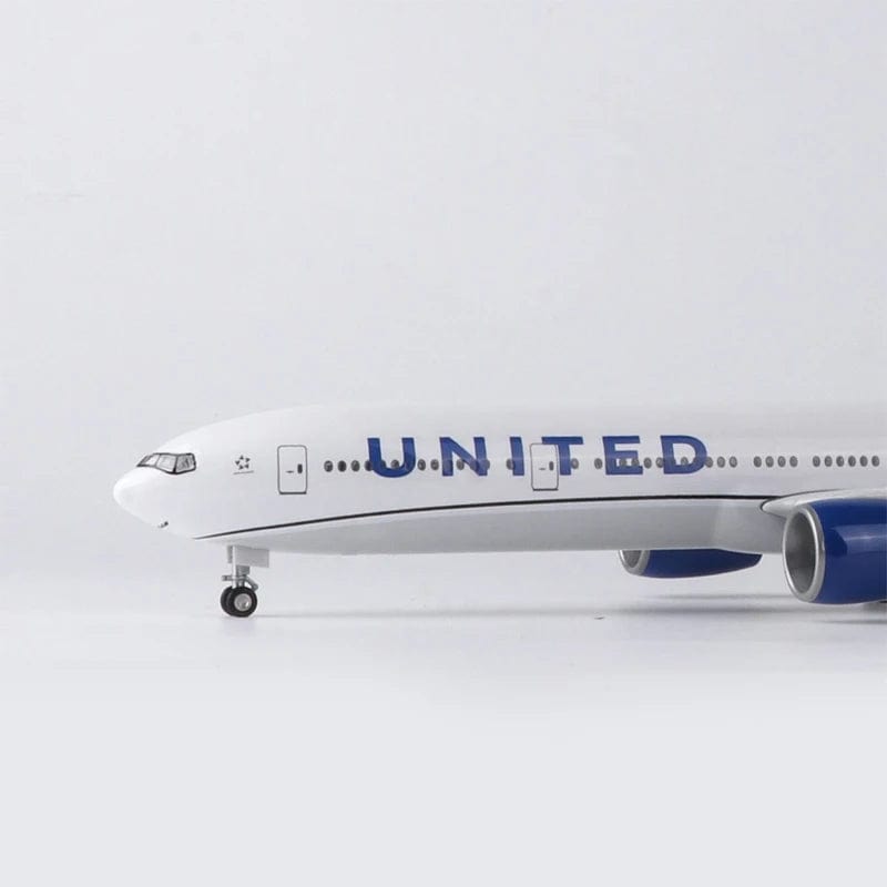 ALDO Creative Arts Collectibles Scale Model United Airlines Boeing 777 B777 Model Aircraft With Landing Gears and LED Lights
