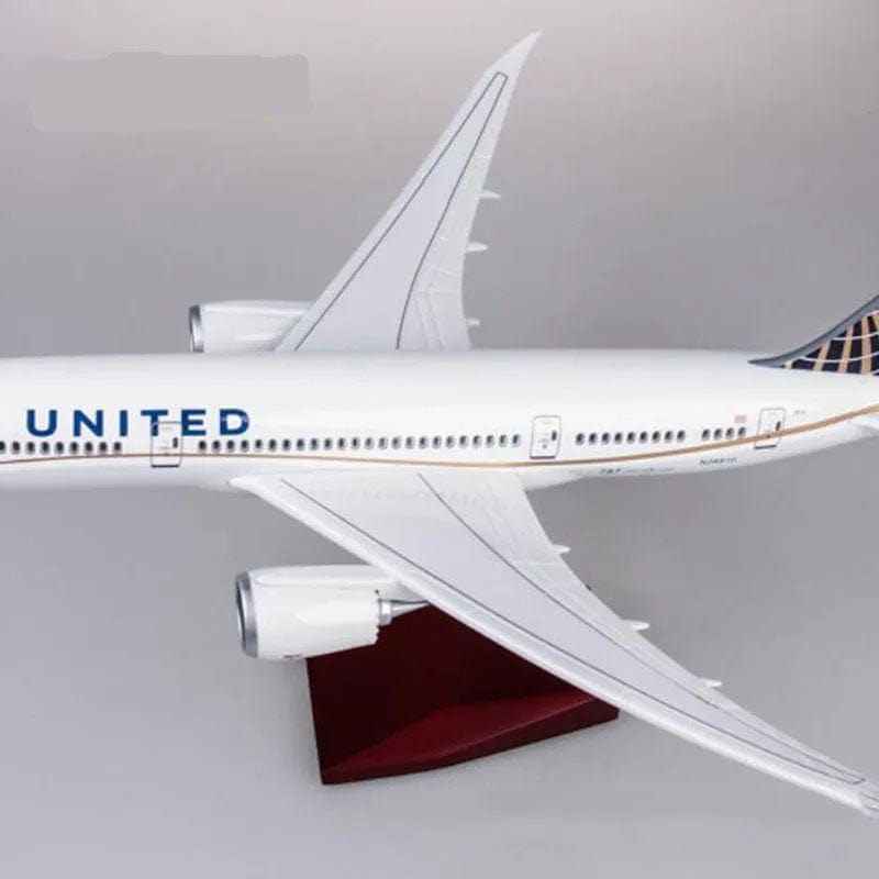 ALDO Creative Arts Collectibles Scale Model United Airlines Boeing 787 B787 Dreamliner Model Aircraft With Landing Gears and LED Lights