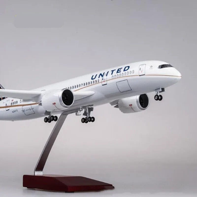 ALDO Creative Arts Collectibles Scale Model United Airlines Boeing 787 B787 Dreamliner Model Aircraft With Landing Gears and LED Lights