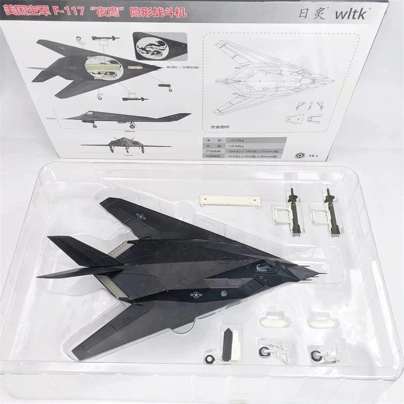 ALDO Creative Arts Collectibles Scale Model United States Airforce Airplane F117 Nighthawk Stealth Fighter Diecast Model Aircraft