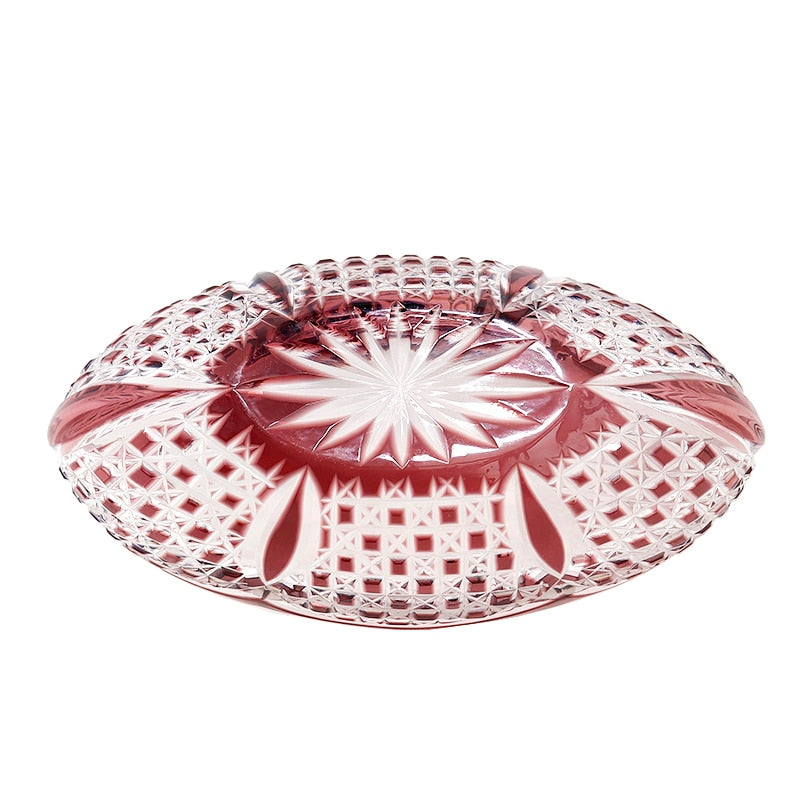 ALDO Creative Arts >Pottery Luxury Elegant Hand Carved Bohemian Czech Style Crystal Engraving Hand Cut Centerpiece Vase