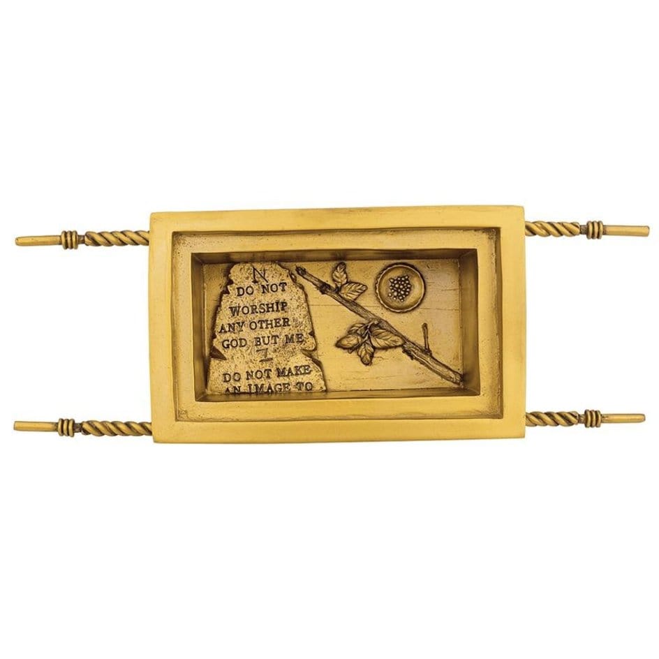 ALDO Décor>Artwork>Sculptures & Statues 11.5"Wx4"Dx7"H. 2 lbs. / NEW / resin Ark of the Covenant Golden Desktop Statue