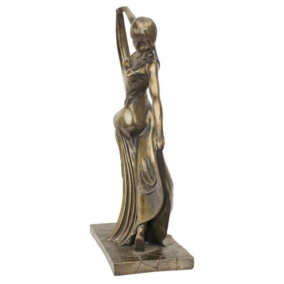 ALDO Decor > Artwork > Sculptures & Statues 5"Wx3.5"Dx19.5"H. 2 lbs. / New / resin Dancing Beauty Art Deco Statue by French Artist Pierre Le Faguays