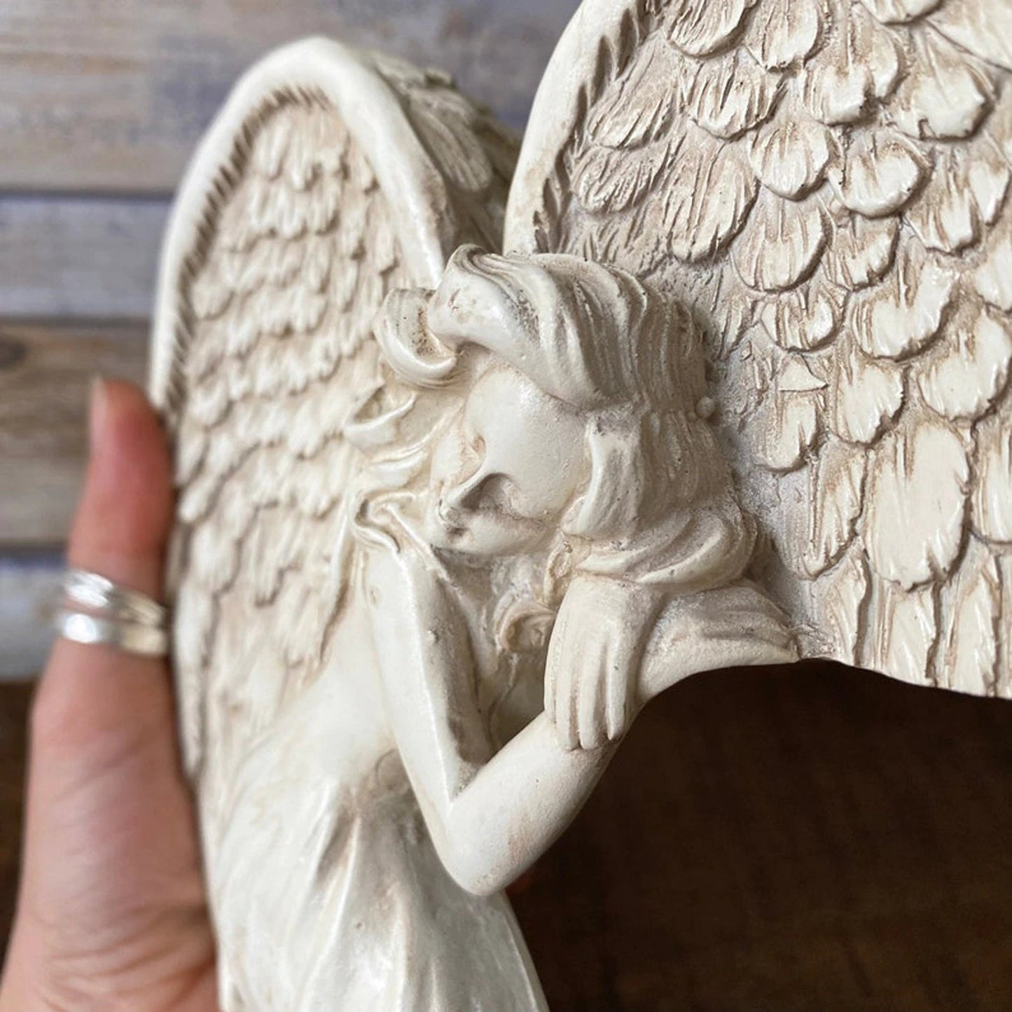 ALDO Decor > Artwork > Sculptures & Statues 6" H Inches / New / resin Door Frame Guardian Angel Right and Left Medium Statues Set of Two Left and Right