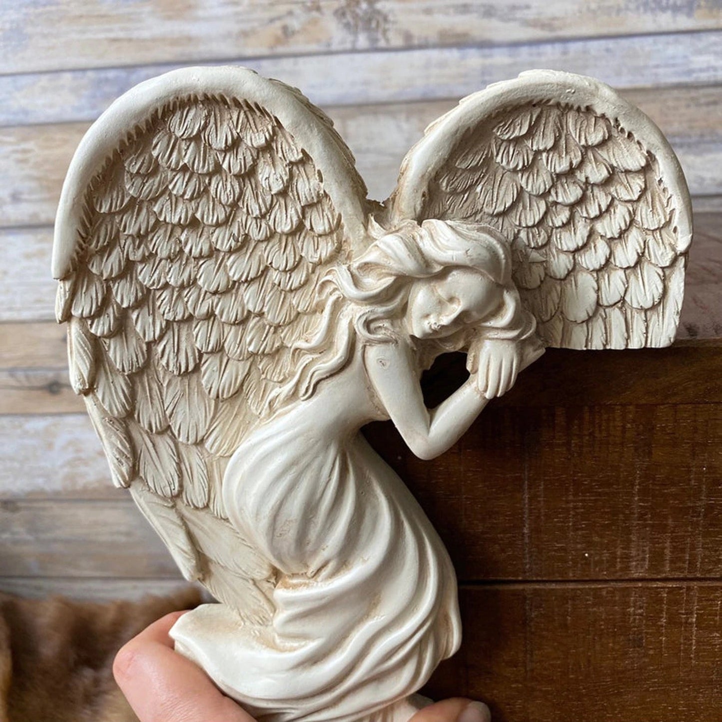 ALDO Decor > Artwork > Sculptures & Statues 6" H Inches / New / resin Door Frame Guardian Angel Right and Left Medium Statues Set of Two Left and Right