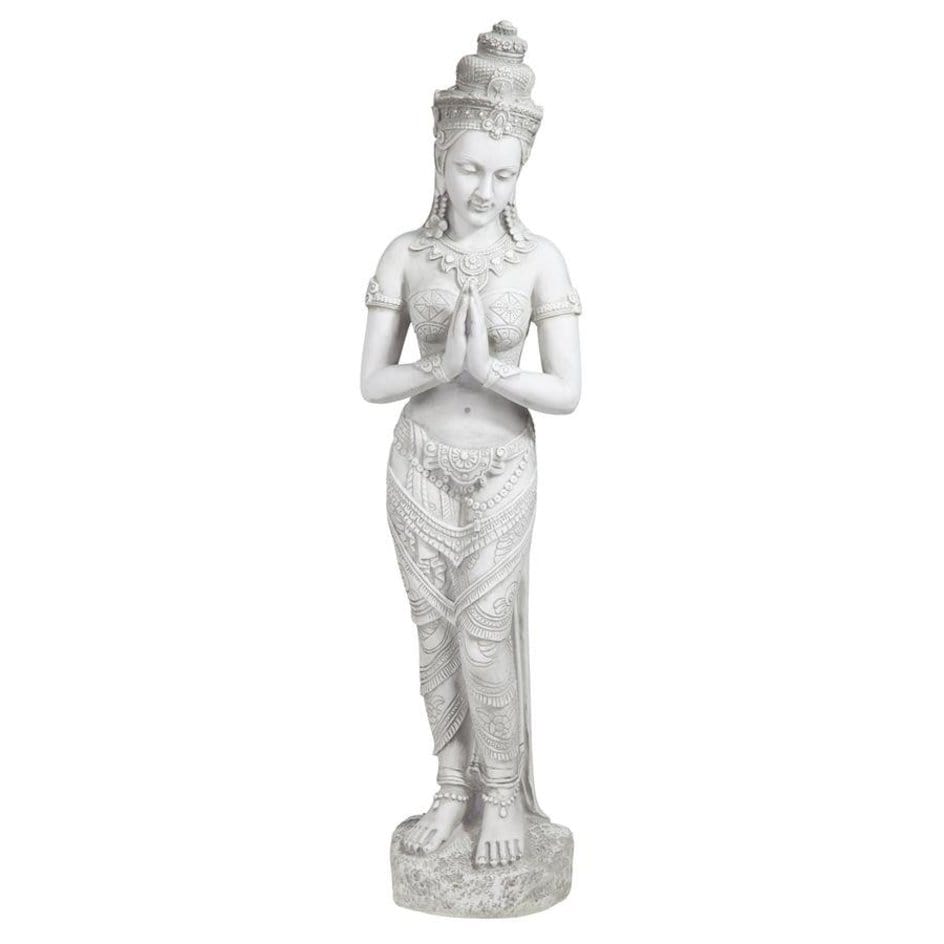 ALDO Décor>Artwork>Sculptures & Statues 8.5"Wx6"Dx35"H / NEW / resin Thai Teppanom Beautiful Being Medium Asian Buddhist Zen Garden Statue
