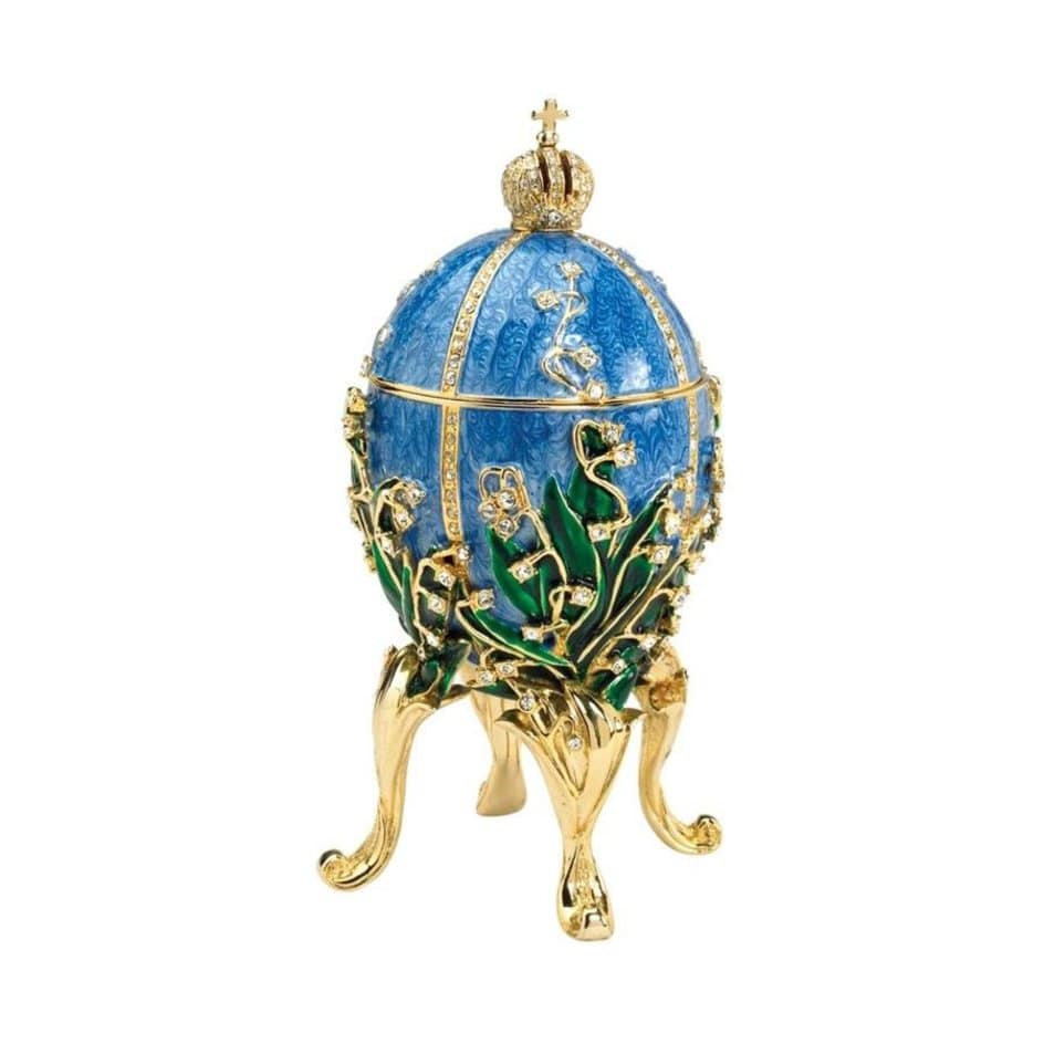 ALDO Decor > Artwork > Sculptures & Statues Blue Easter Gift Romanov Imperial Style Collectible Enameled Eggs